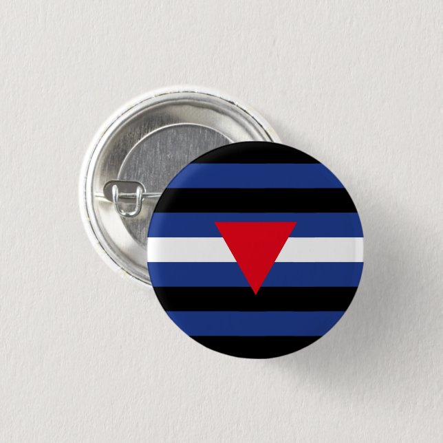 Leather Queer Pride Flag 1 Inch Round Button (Front & Back)