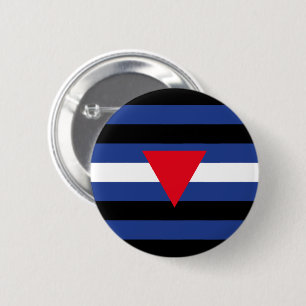 Leather Queer Pride Flag 2 Inch Round Button