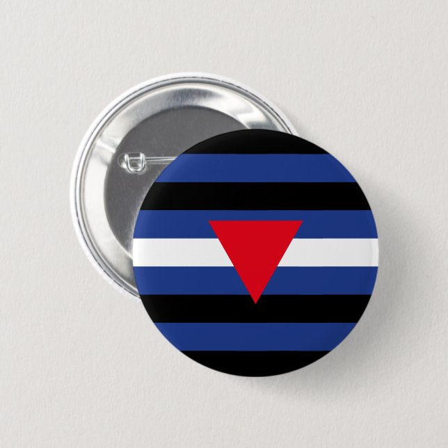 Leather Queer Pride Flag 2 Inch Round Button (Front & Back)