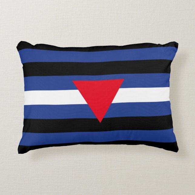 Leather Queer Pride Flag Accent Pillow (Front)