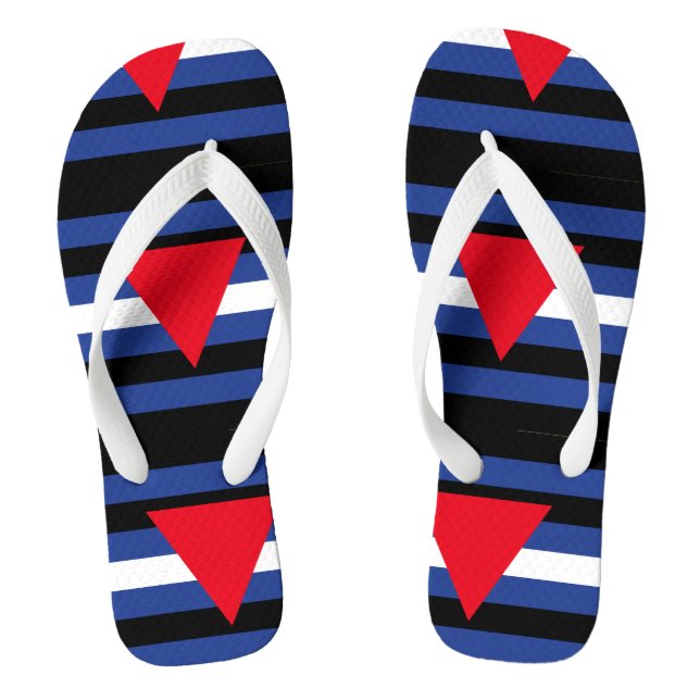 Leather Queer Pride Flip Flops (Footbed)
