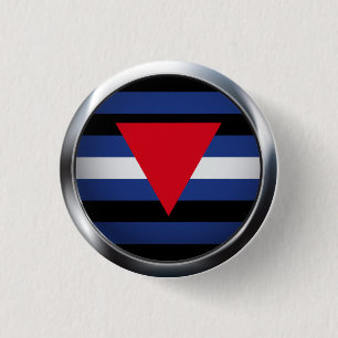 LEATHER QUEER PRIDE MEDALLION 1 INCH ROUND BUTTON