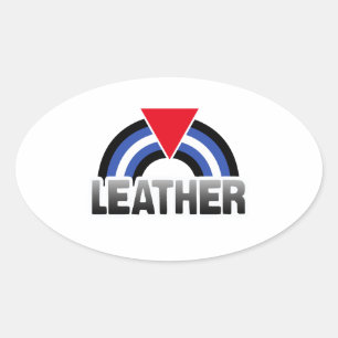 Leather Queer Pride Oval Sticker