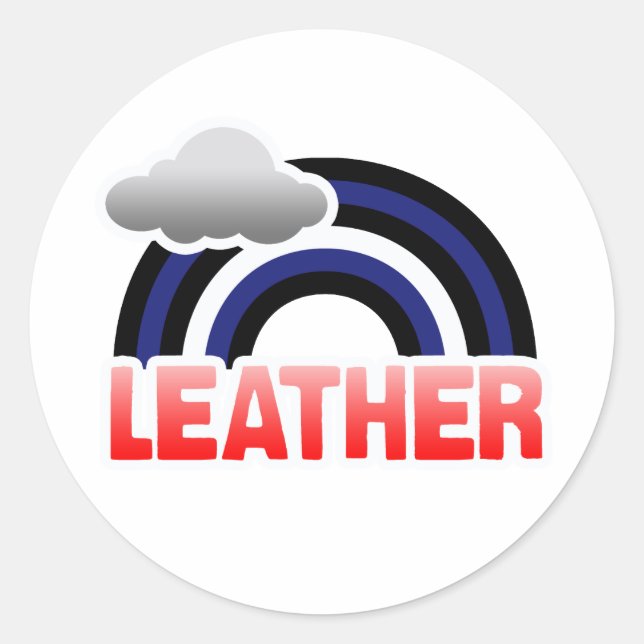 LEATHER RAINBOW CLASSIC ROUND STICKER (Front)