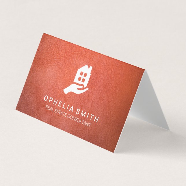 Leather Real Estate | Realtor Agent Business Card (Front)