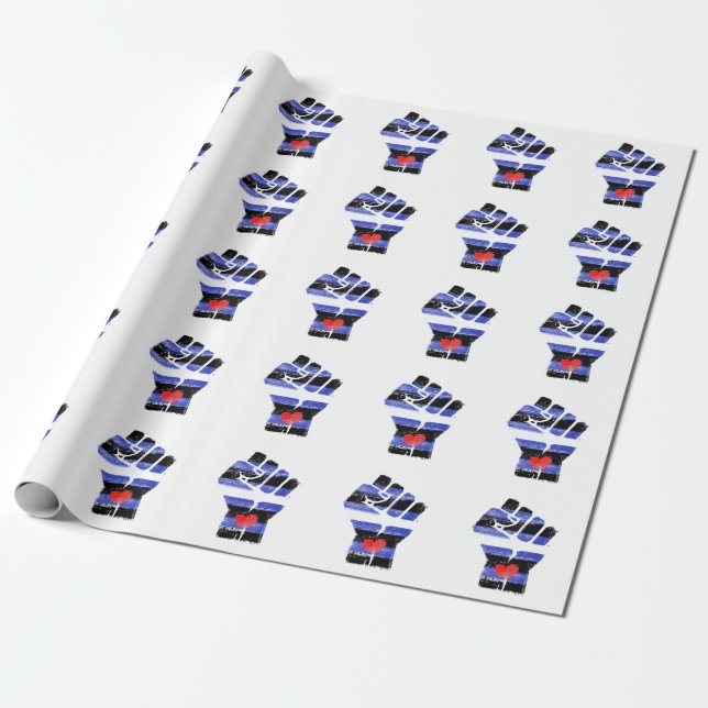 LEATHER RESIST FIST WRAPPING PAPER (Unrolled)