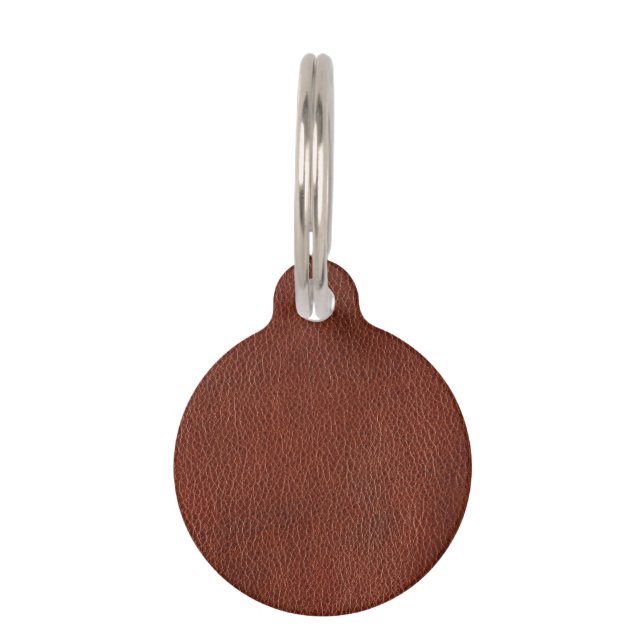 Leather Round Pet Tag (Front)