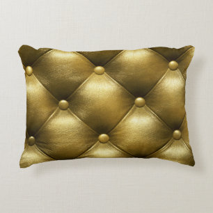 Leather Sofa Elegance: Luxurious Upholstery. Accent Pillow