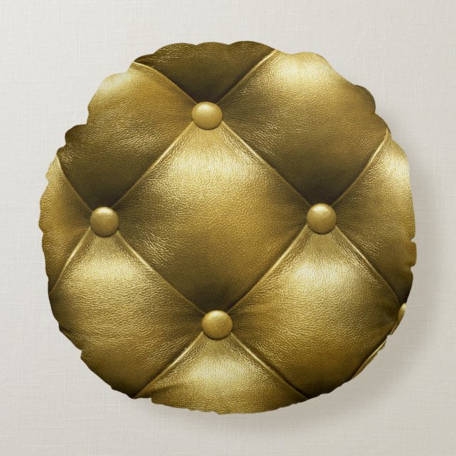 Leather Sofa Elegance: Luxurious Upholstery. Round Pillow (Front)