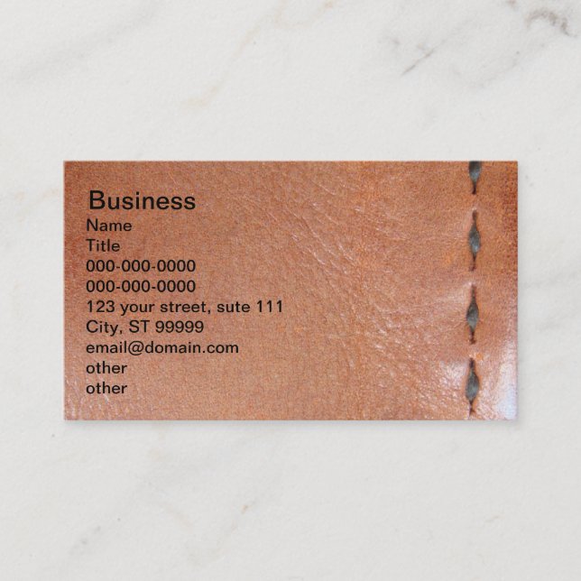 Leather - Stitched Business Card (Front)