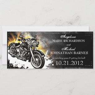 Leather Studded Biker Wedding Invitation