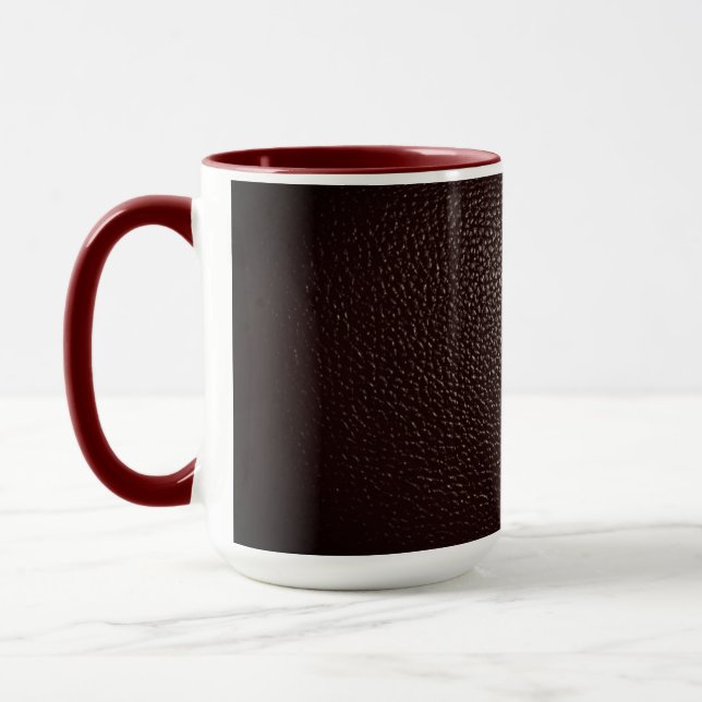 Leather style in  wine colour mug (Left)