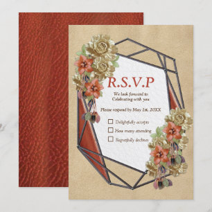 Leather & Suede Texture Art RSVP Invitation