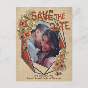 Leather & Suede Texture Art Save the Date Announcement Postcard