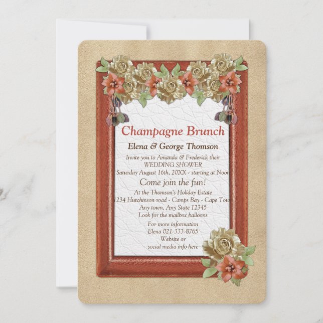 Leather & Suede Texture Art Wedding Shower Invitation (Front)