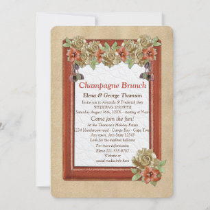 Leather & Suede Texture Art Wedding Shower Invitation