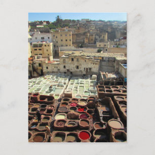 leather tannery fes postcard