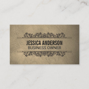Leather Texture Background   Ornate Elements Business Card
