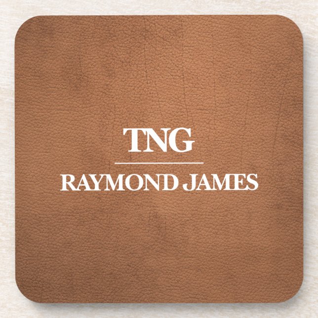 Leather Texture Branded Hard plastic coaster (Front)