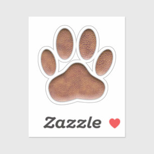 Leather Texture Dog Paw Print