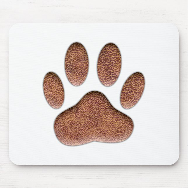 Leather Texture Dog Paw Print Mouse Pad (Front)