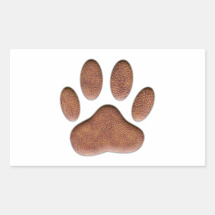 Leather Texture Dog Paw Print Sticker