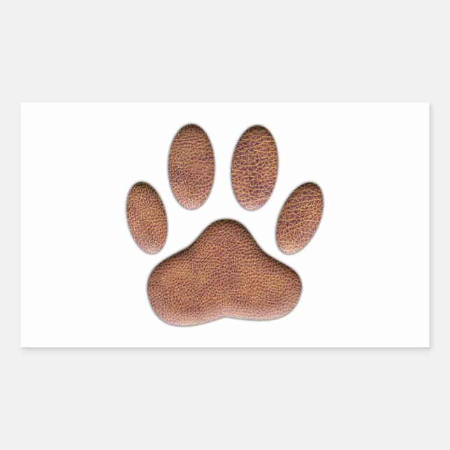 Leather Texture Dog Paw Print Sticker (Front)