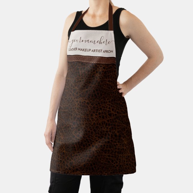 Leather texture elegant simple bakery kitchen apron (Insitu)