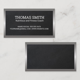 Leather Texture Metal Border Business Card