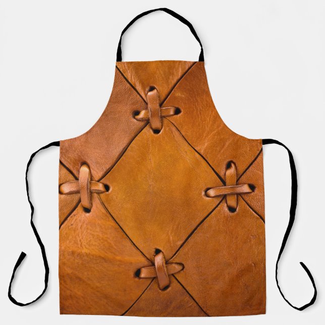 Leather texture, natural selvage detail. apron (Front)