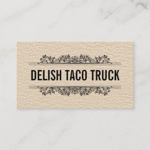 Leather Texture   Ornate Elements Business Card