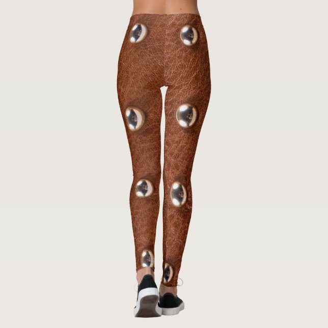 leather texture pattern leggings (Back)