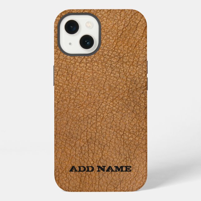 Leather texture personalized  iPhone case (Back)