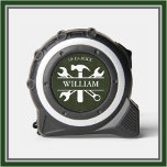 Leather Texture Tool Set Name Date Green 1<br><div class="desc">What better to encourage and inspire that special person in your life, then with this cool tape measure with a tool set and personalized with his name. It is green leather textured (not real leather) set against the white writing. Makes a great (and functional) gift for many occasions -- from...</div>