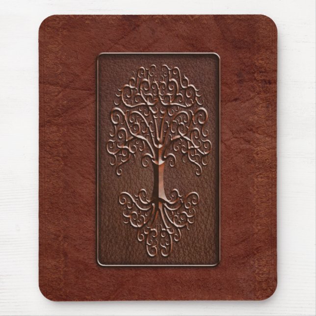 Leather Tree Design Mouse Pad (Front)