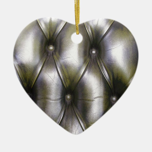 Leather upholstery ceramic ornament (Front)