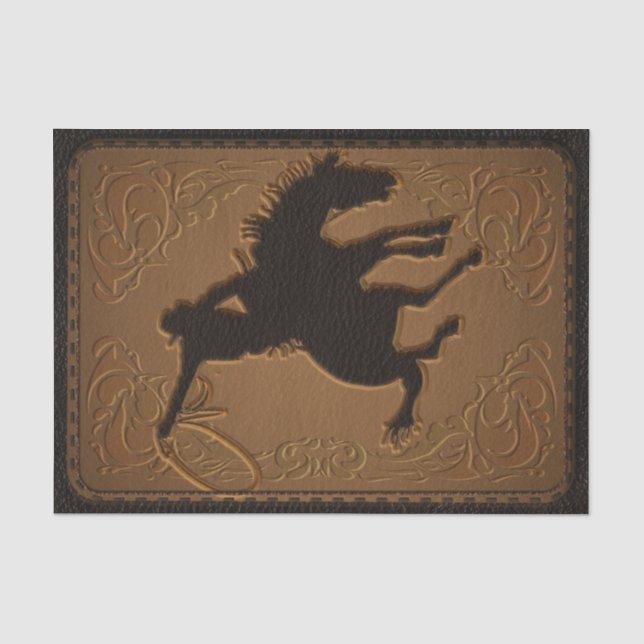 Leather Western Wild West Cowboy Birthday Party Tissue Paper (Front)