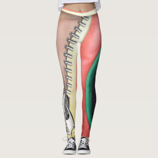 Leather with Zipper design Leggings