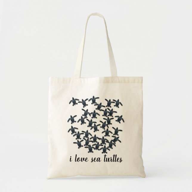 Leatherback Sea Turtle Hatchlings Tote Bag (Front)
