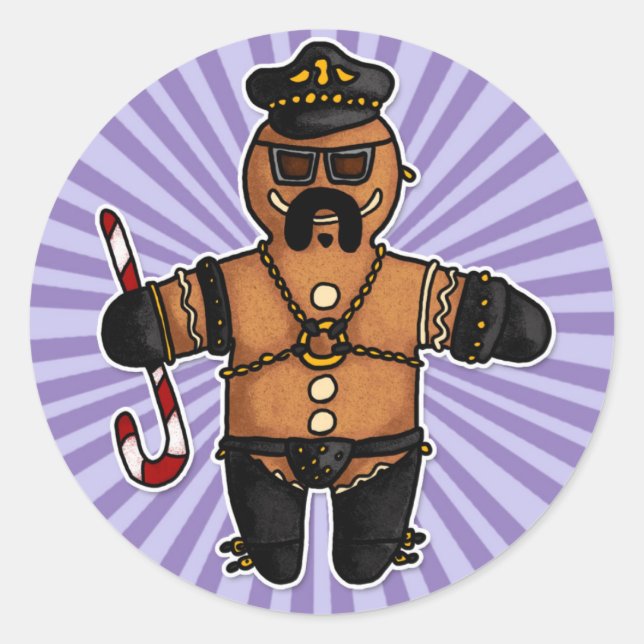 leatherdaddy gingerbread classic round sticker (Front)