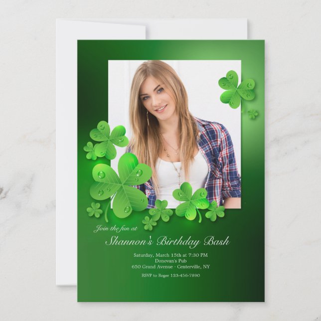 L'eau baisse sur une invitation photo Shamrock (Devant)