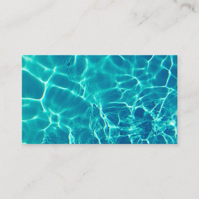 L'eau bleue de piscine ondule des cartes de visite (Devant)
