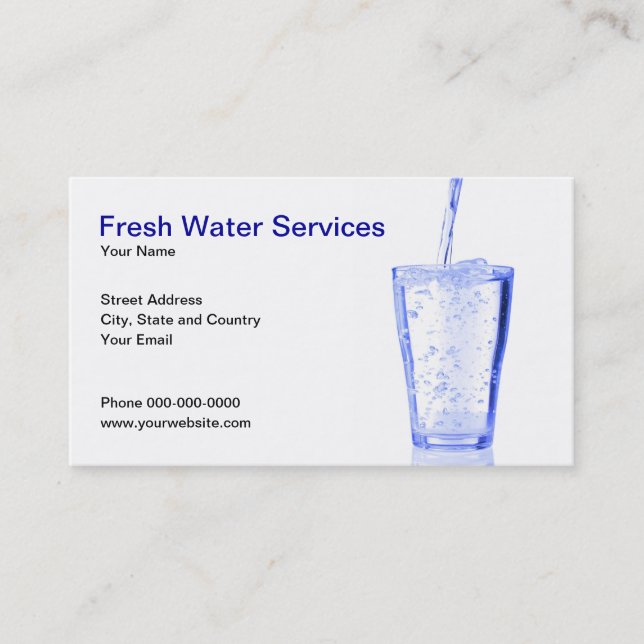 L'eau entretient le carte de visite (Devant)