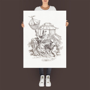 "L'Eau" - Vintage Etching from The Four Elements Poster