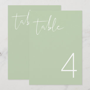 LEAV Vibrant Pastel Green Simple Table Number