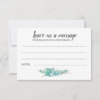 Leave A Message Botanical Greenery Wedding Advice
