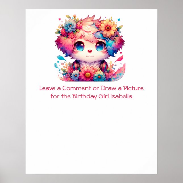 Leave a Message for the Birthday Girl Poster (Front)