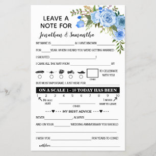Leave a Note for Newlyweds Bilingual Wedding Card