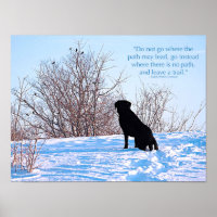 Leave a Trail - Inspirational Quote - Black Lab