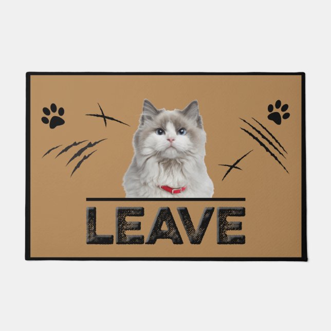 Leave Cat Doormat, Pet Lover Gift, Home leave Doormat (Front)